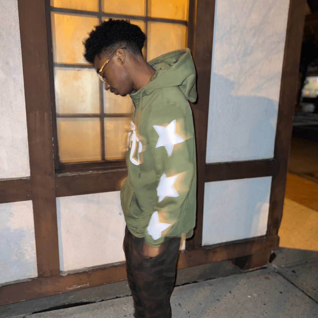 “Creative P3ace” Luminary Starz zip up - SS24 Edition Military Green