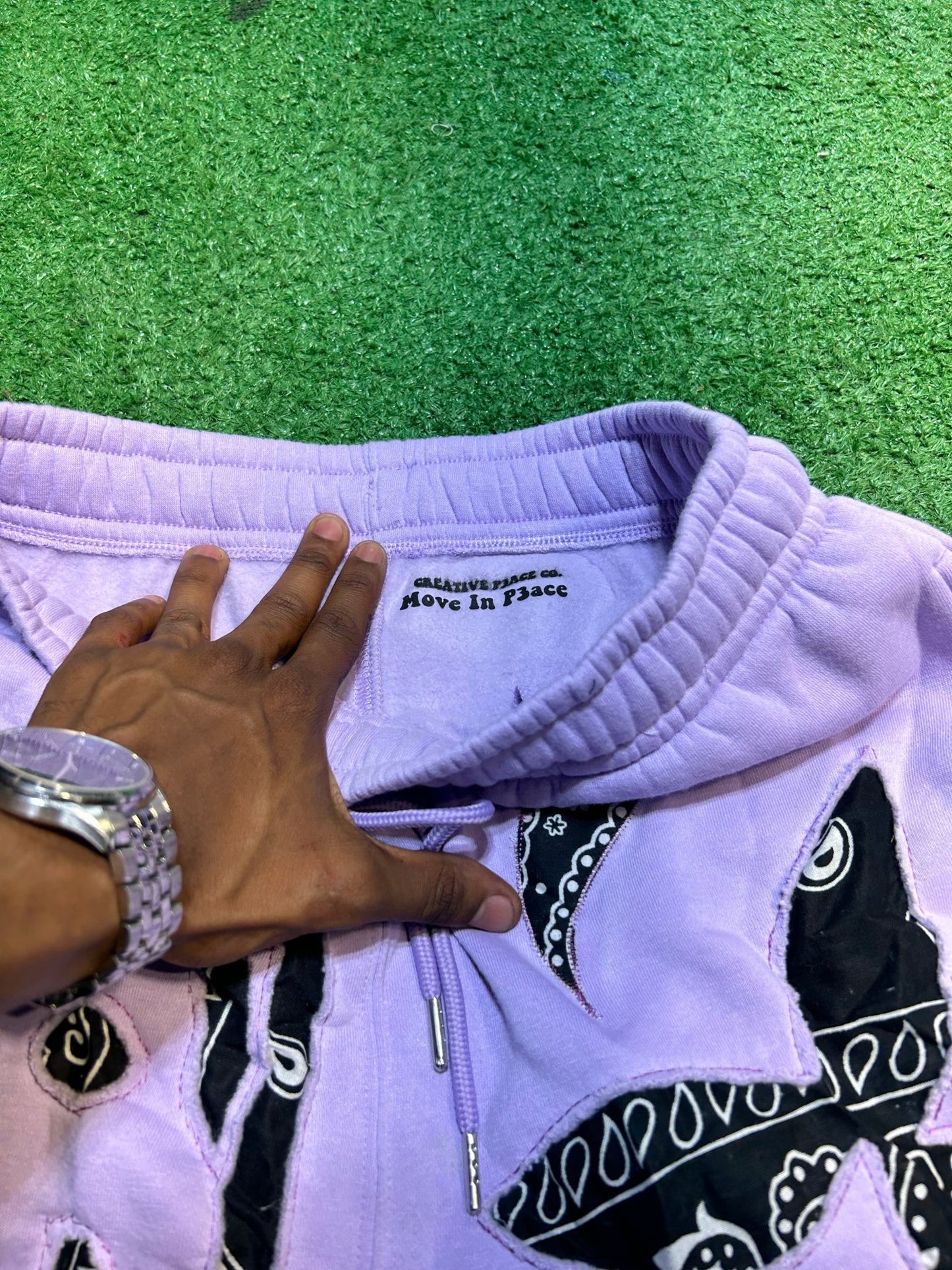 Lilac Bandanna Mashup Shorts